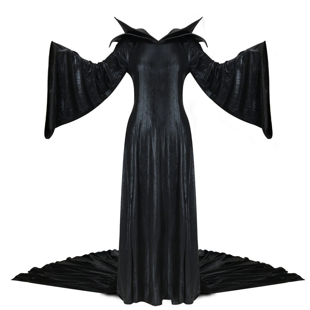 Maleficent Mistress of Evil Angelina Jolie Cosplay Costume with Helmet Vikidoky