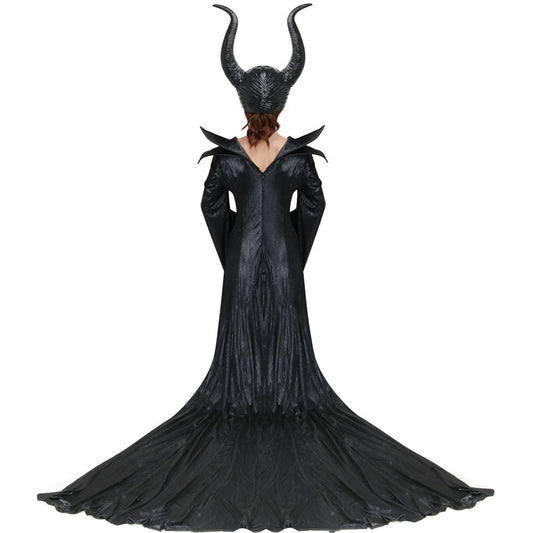 Maleficent Mistress of Evil Angelina Jolie Cosplay Costume with Helmet Vikidoky