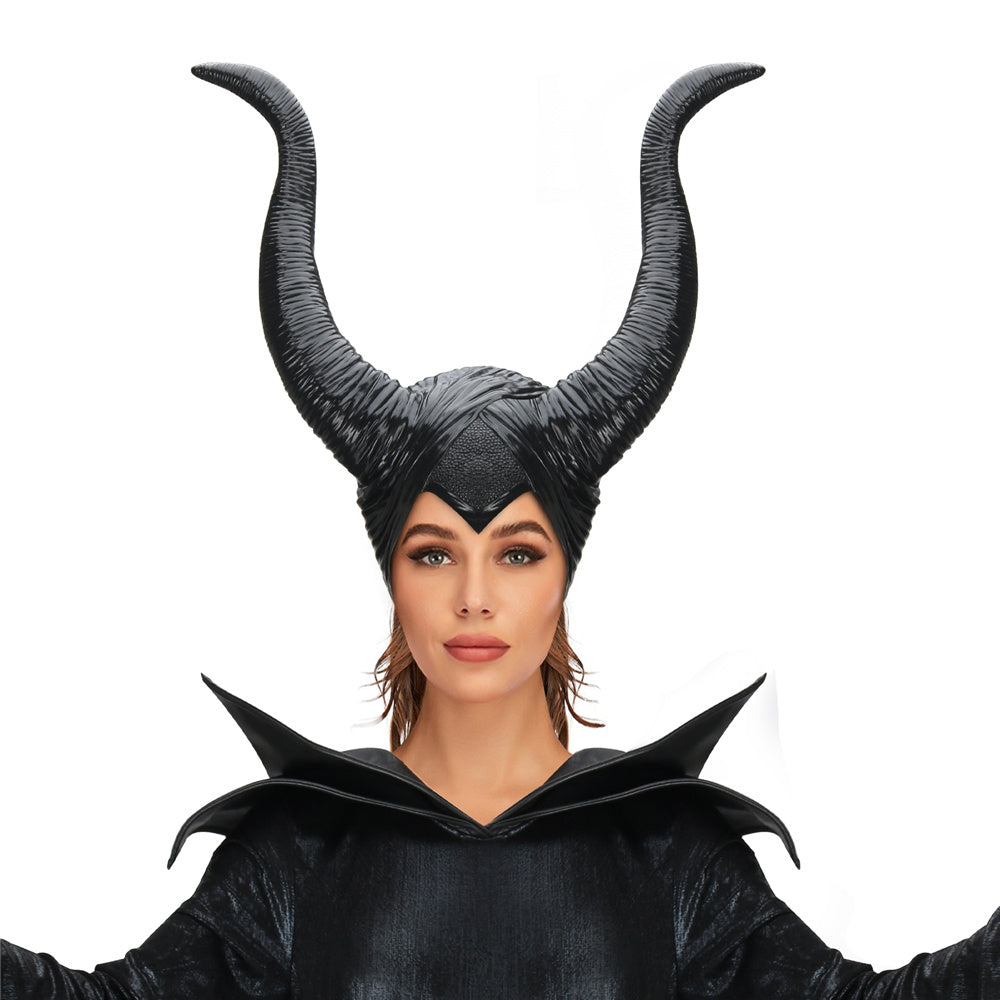 Maleficent Mistress of Evil Angelina Jolie Cosplay Costume with Helmet Vikidoky