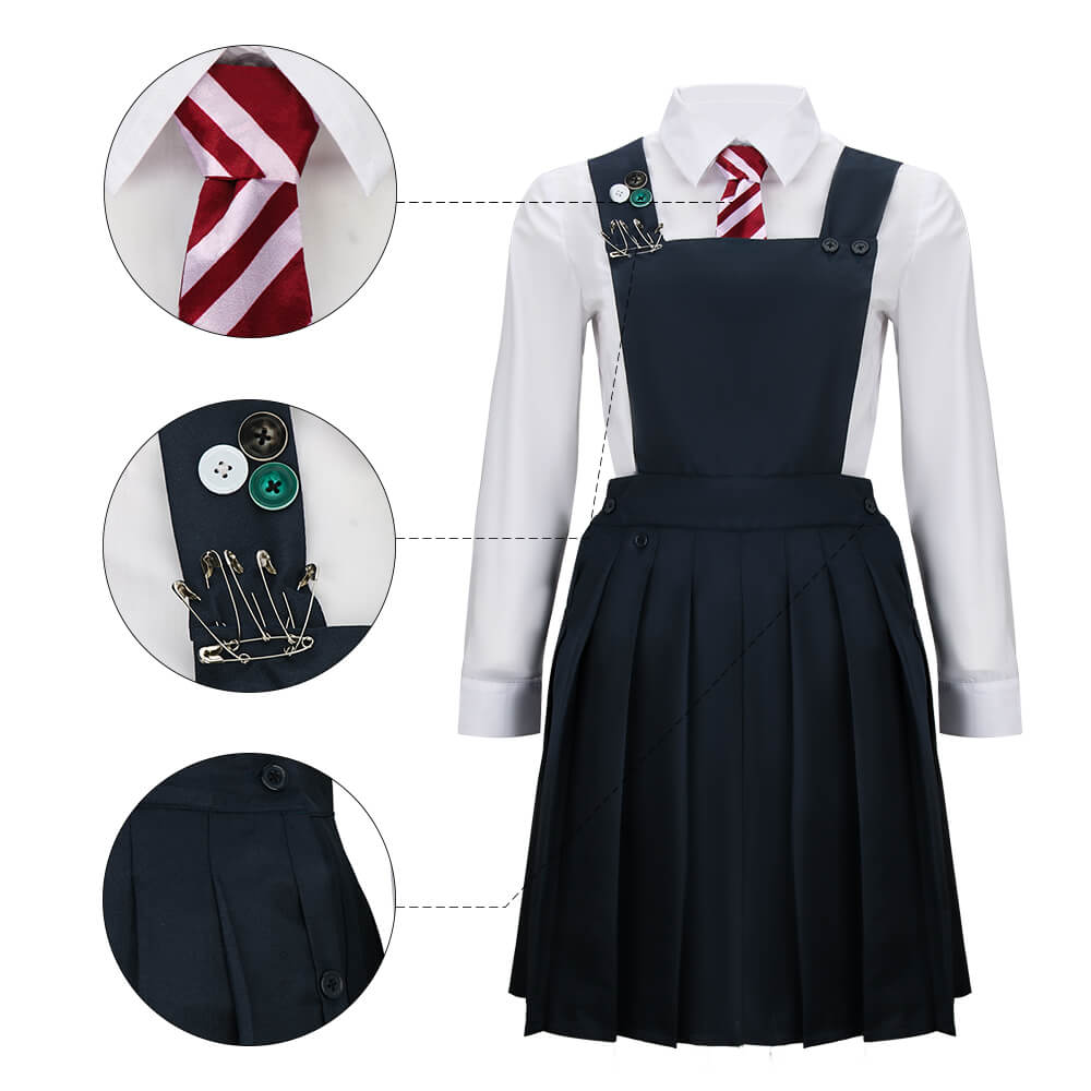Kids Matilda the Musical Red-Beret Girl Cosplay Costume Hortensia Roald Dahl’s Outfits Vikidoky