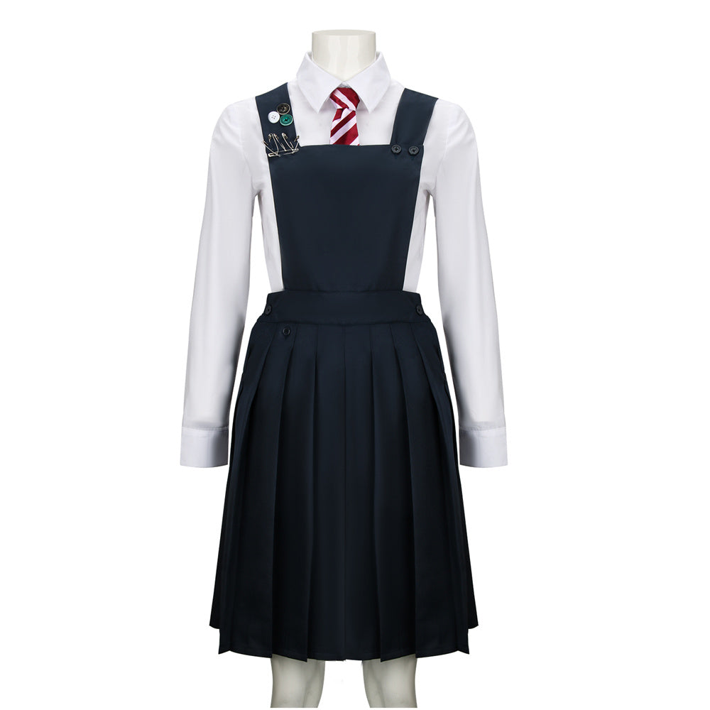 Women's Matilda the Musical Red-Beret Girl Cosplay Costume Hortensia Roald Dahl’s Outfits Vikidoky