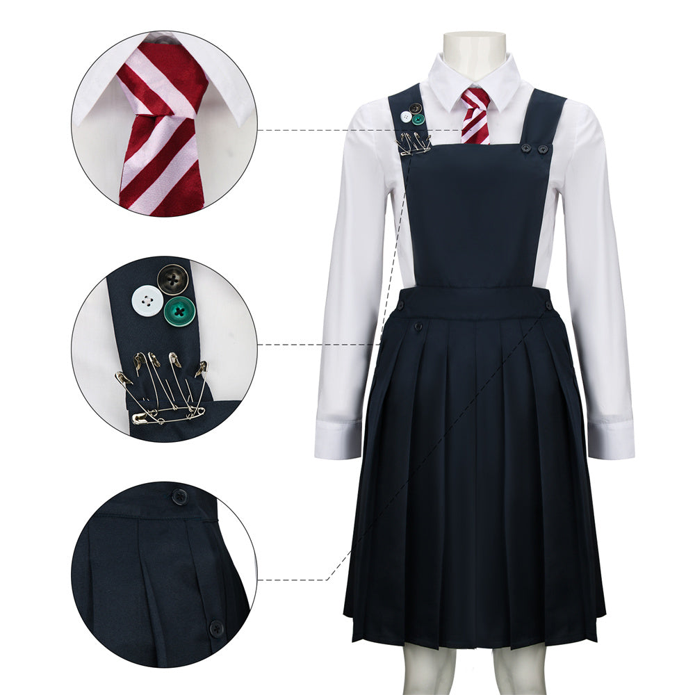 Women's Matilda the Musical Red-Beret Girl Cosplay Costume Hortensia Roald Dahl’s Outfits Vikidoky