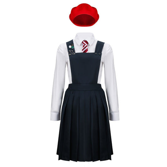 Women's Matilda the Musical Red-Beret Girl Cosplay Costume Hortensia Roald Dahl’s Outfits Vikidoky