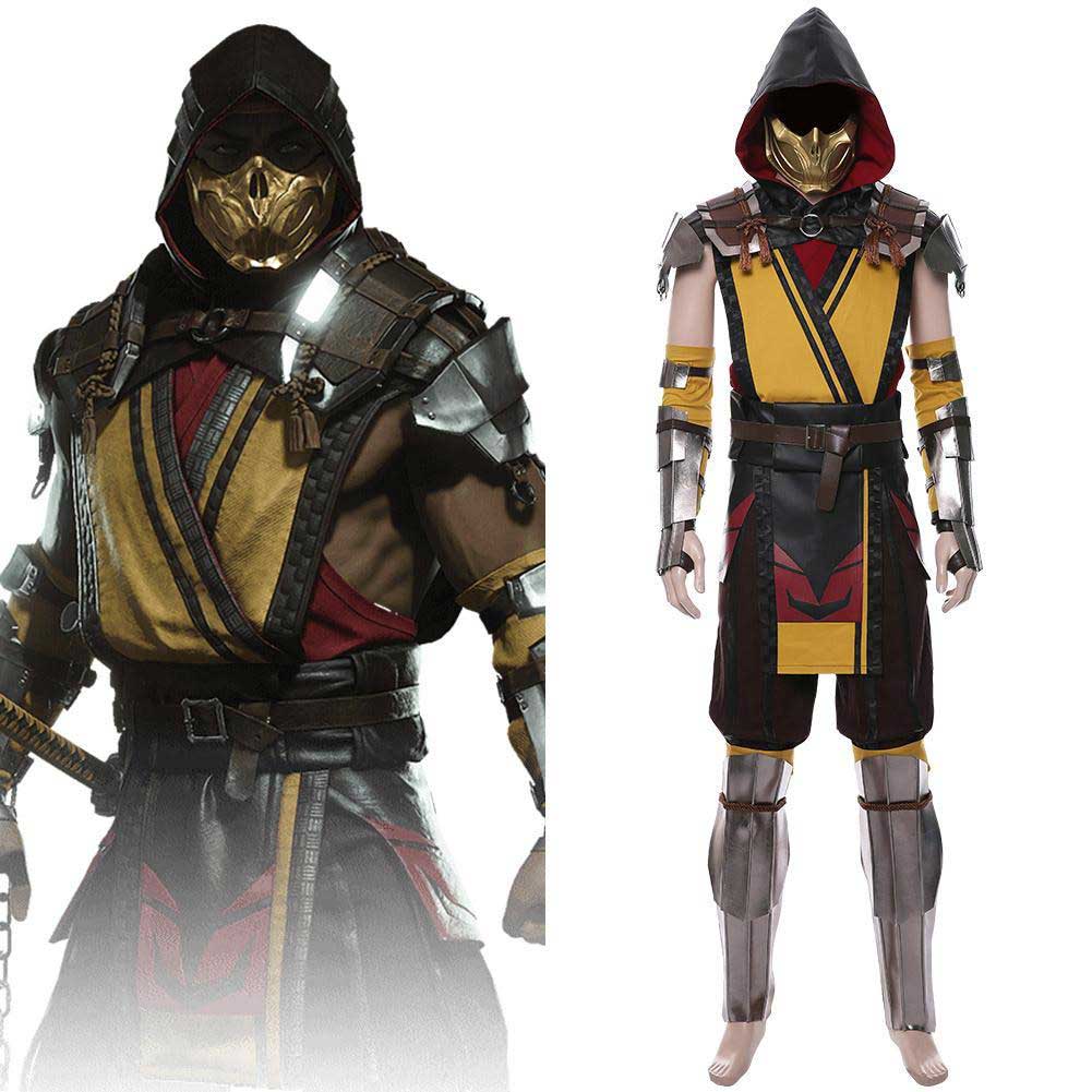 Scorpion Costume Hanzo Hasashi Mortal Kombat 11 Cosplay Outfits Vikidoky