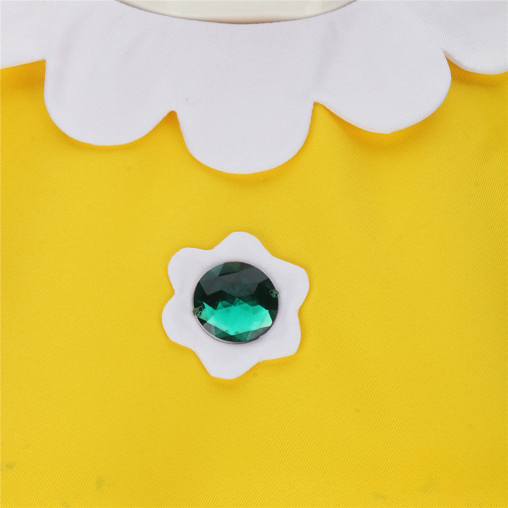 Super Mario Princess Daisy Dress Cosplay Costume Vikidoky