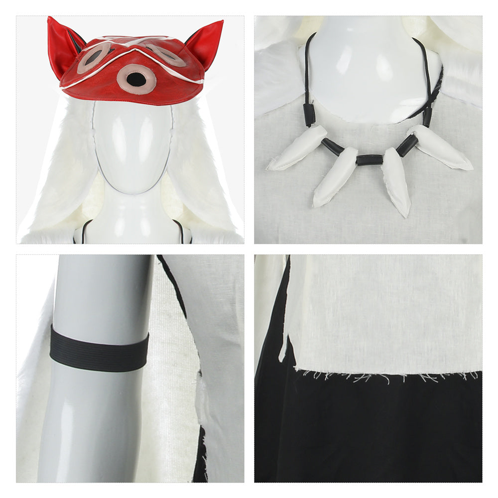 Princess Mononoke San Wolf Girl Cosplay Costume With Mask (S-L Ready to Ship) Vikidoky