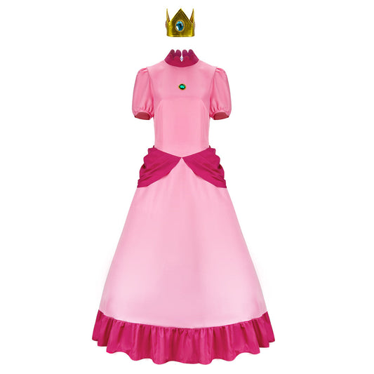 Super Mario Princess Peach Dress Cosplay Costume Vikidoky