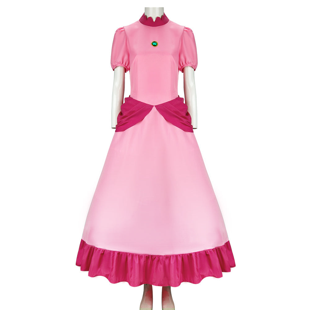 Super Mario Princess Peach Dress Cosplay Costume Vikidoky