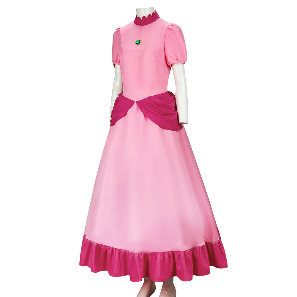 Super Mario Princess Peach Dress Cosplay Costume Vikidoky