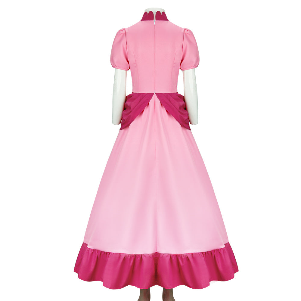 Super Mario Princess Peach Dress Cosplay Costume Vikidoky