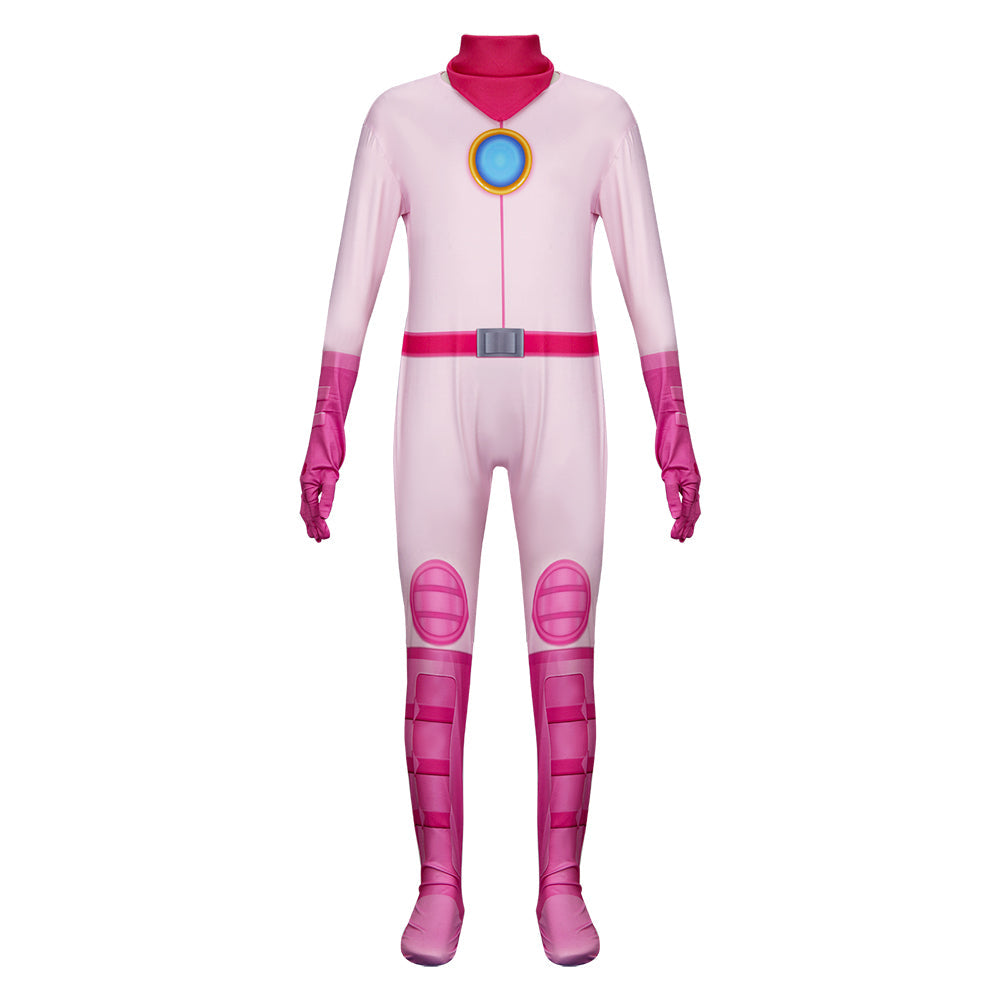 Kids Princess Peach Pink Jumpsuit The Super Mario Bros. Movie Vikidoky