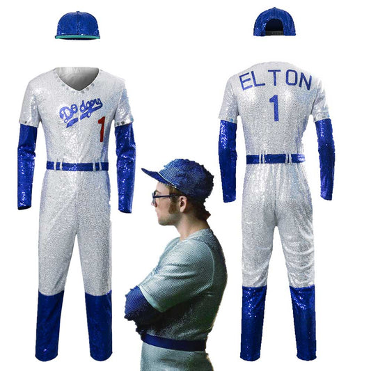 Rocketman Costume Elton John Baseball Uniform (L-XXL Ready to Ship) Vikidoky