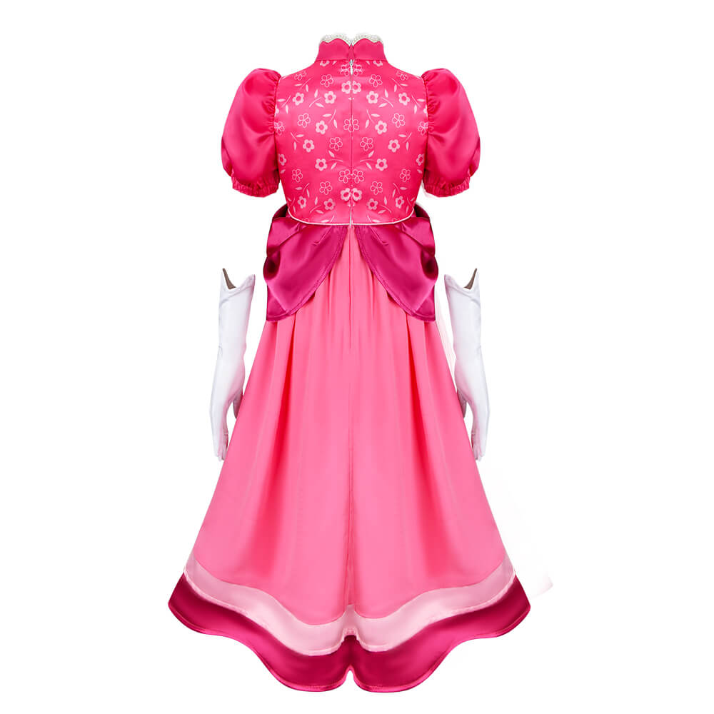 Kids Princess Peach Cosplay Costume The Super Mario Bros. Movie (120-140 Ready to Ship) Vikidoky