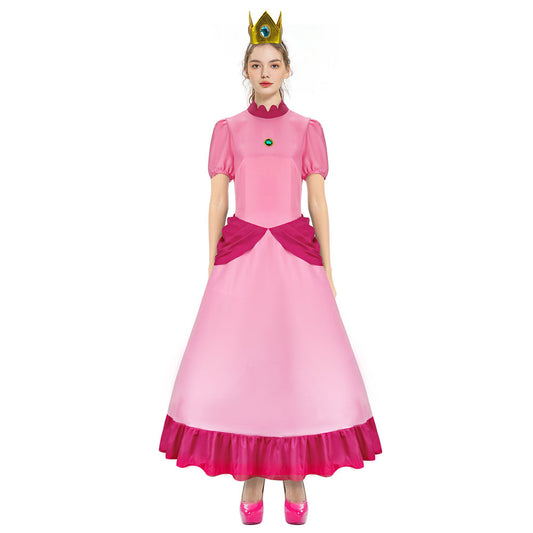 Super Mario Princess Peach Dress Cosplay Costume Vikidoky