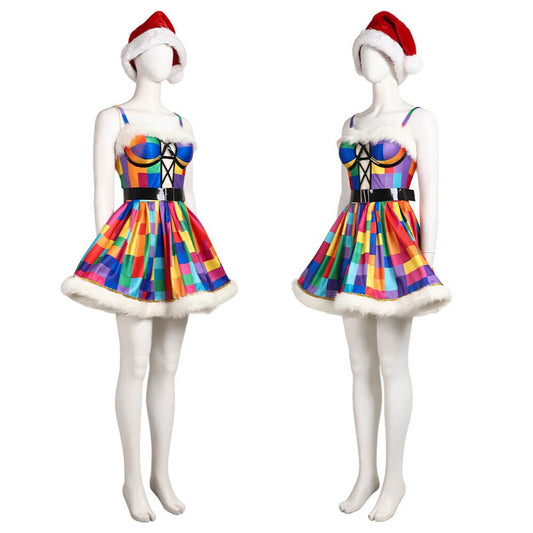 2024 Starlight Christmas Costume Colorful Party Dress Vikidoky