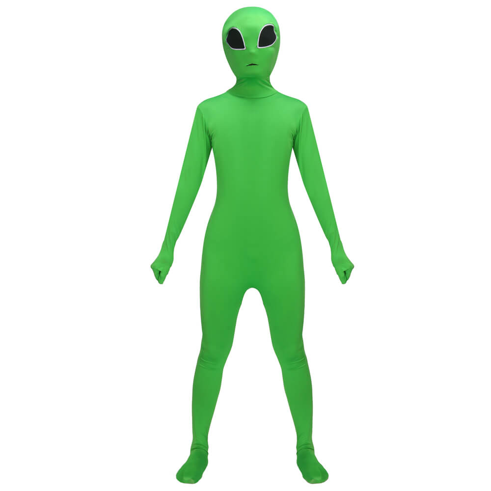 Kids Alien Cosplay Costume Green Bodysuit Halloween Outfits