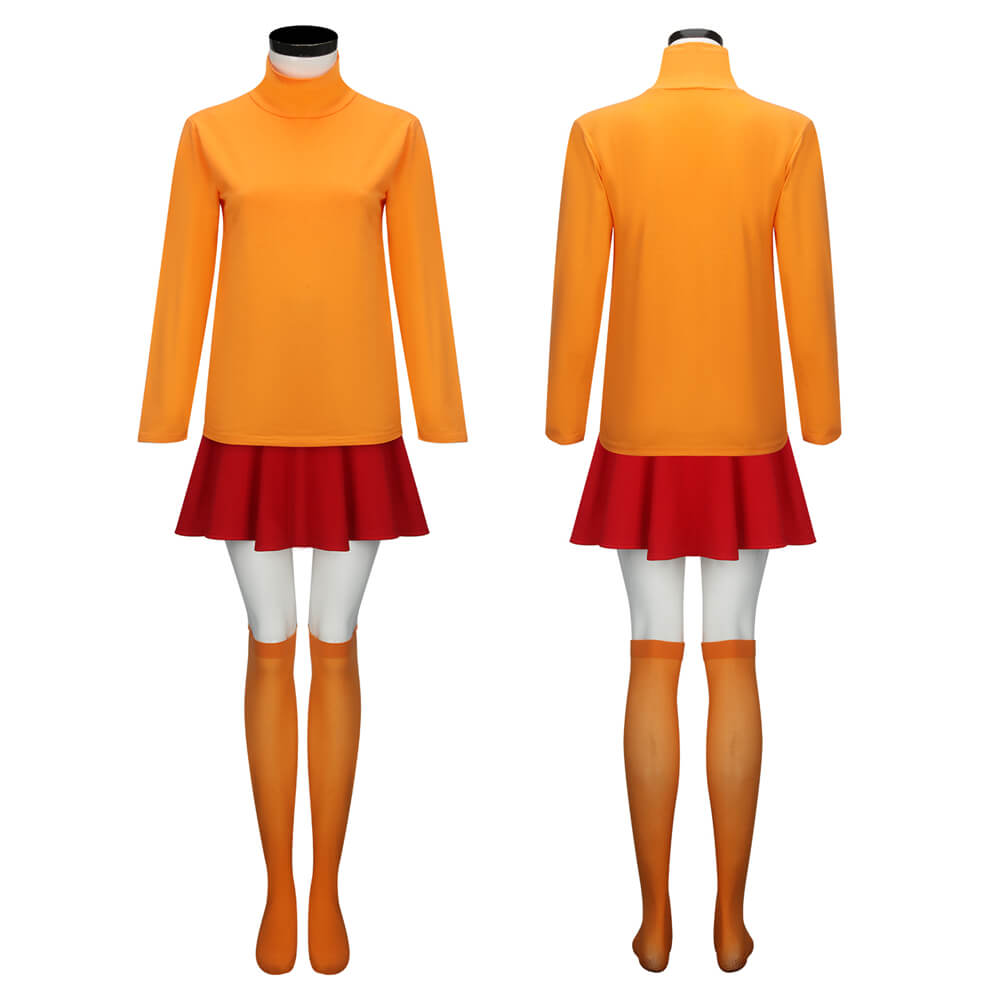 CGBF-Costume Cosplay Anime Scooby-Doo Velma per Il Set di
