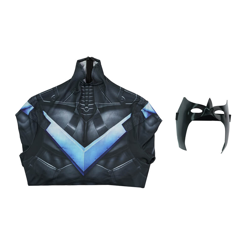 Arkham Knight Dick Grayson Cosplay Costume Jumpsuit Eye Mask