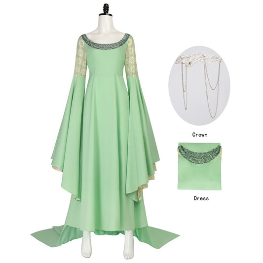 TLOR Arwen Cosplay Costume Green Dress