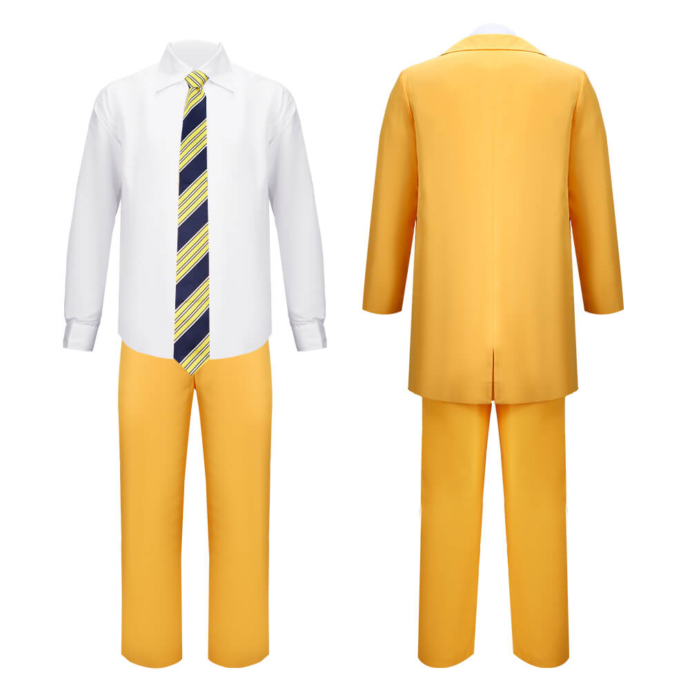 Beetlejuice Shrunken Head Bob Yellow Suit Cosplay Costume Vikidoky