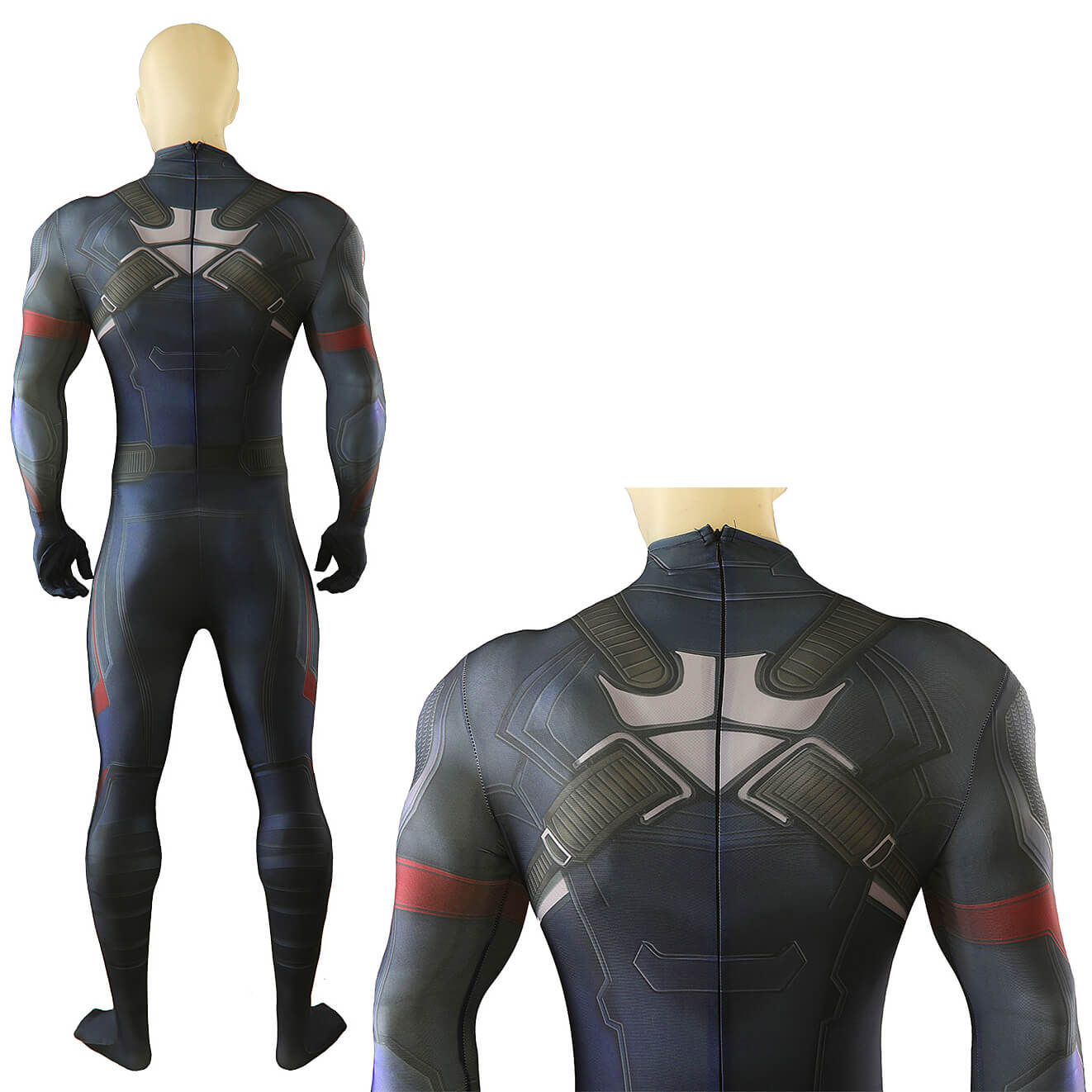 Avengers 5 Doomsday Captain America Cosplay Costume Printed Bodysuit