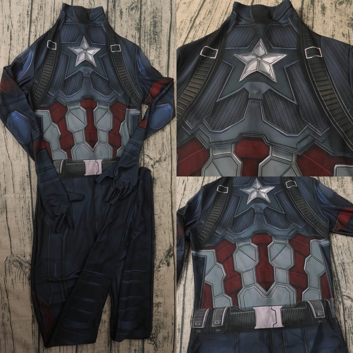Avengers 5 Doomsday Captain America Cosplay Costume Printed Bodysuit