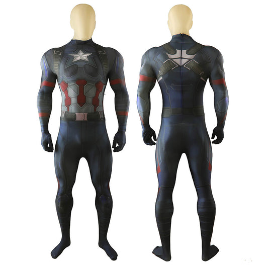 Avengers 5 Doomsday Captain America Cosplay Costume Printed Bodysuit