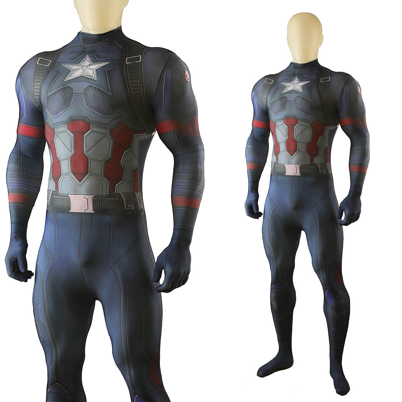Avengers 5 Doomsday Captain America Cosplay Costume Printed Bodysuit