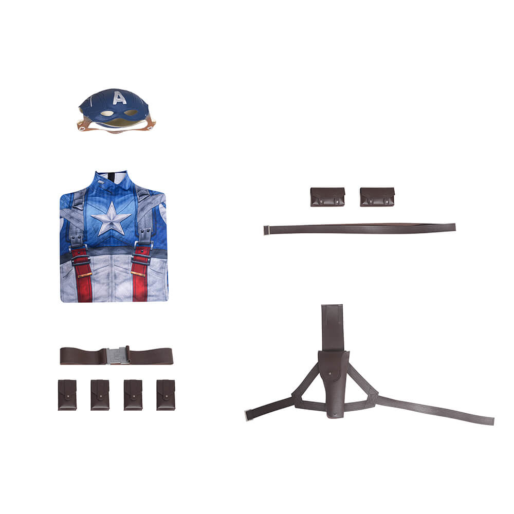 Captain America: The First Avenger Steve Rogers Cosplay Costume 3D Printed Vikidoky