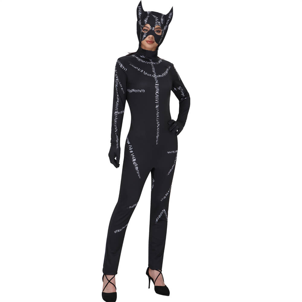 Catwoman Jumpsuit Mask Batman Returns Cosplay Costume