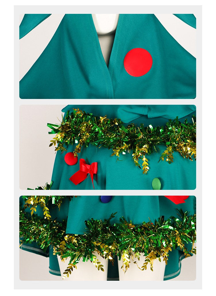 2024 Christmas Tree Costume for Adults Stage Cosplay Outfits Fancy Dress Vikidoky
