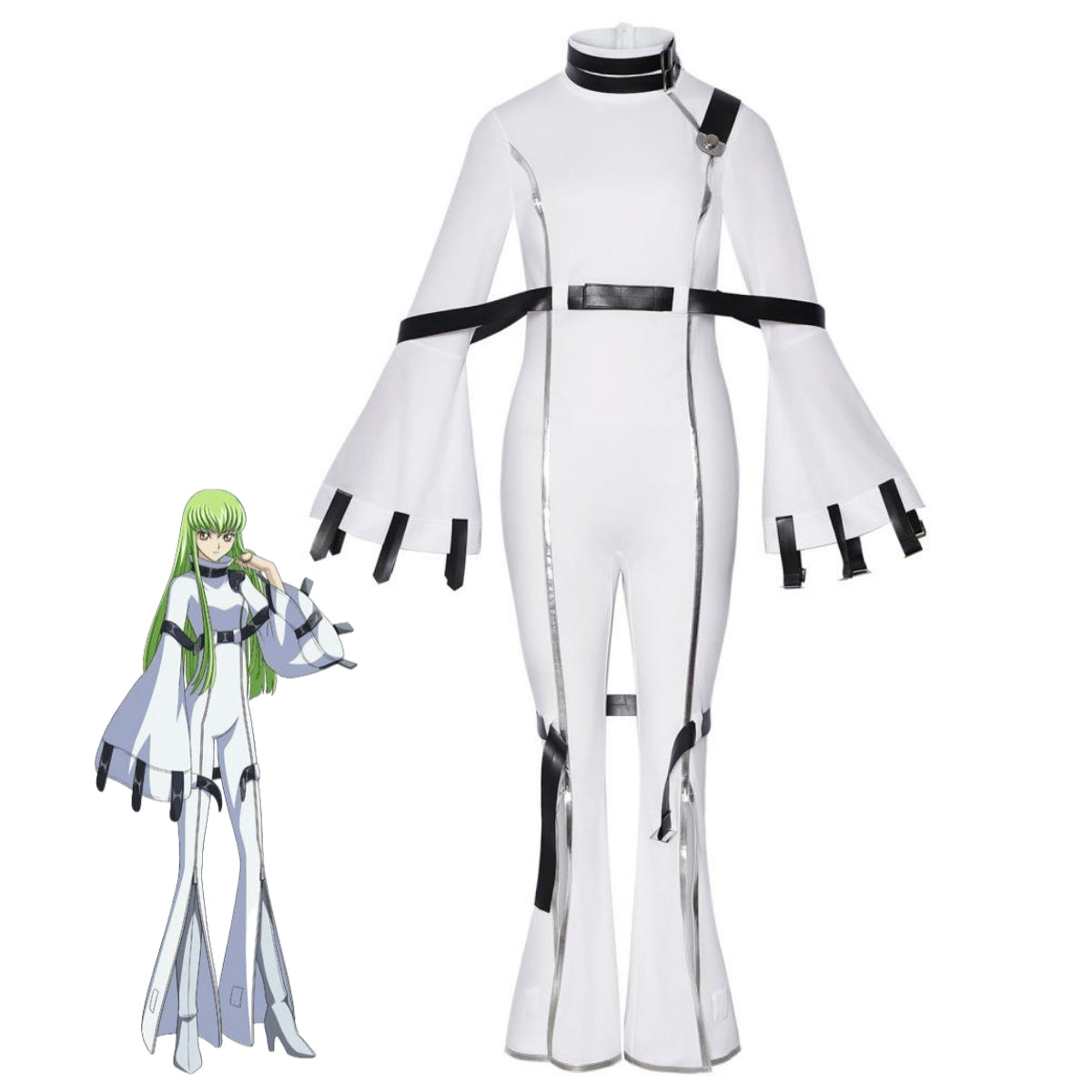 Code Geass C.C. Cosplay Costume White Jumpsuit