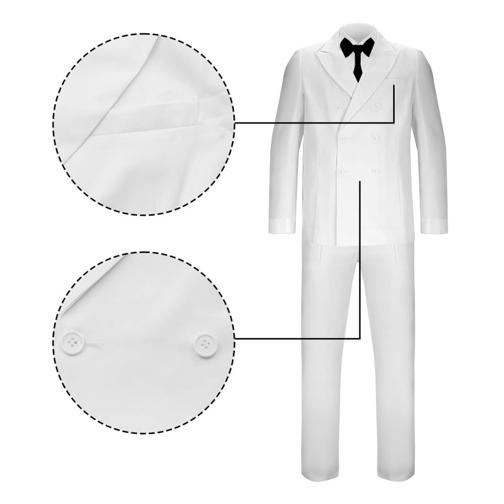 Colonel Sanders Cosplay Costume White Suit for Halloween
