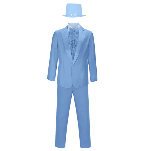 Harry Dunne Dumb and Dumber Blue Suit Cosplay Costume for Men