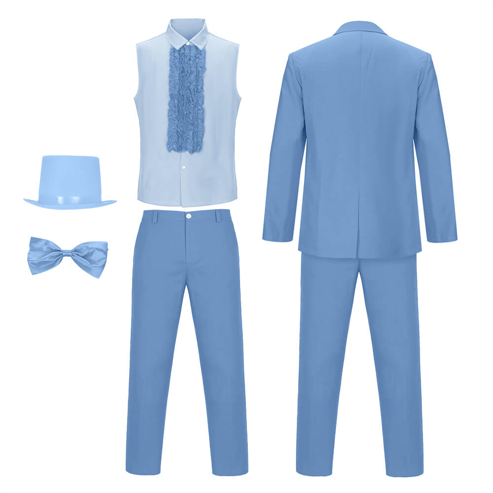 Harry Dunne Dumb and Dumber Blue Suit Cosplay Costume for Men