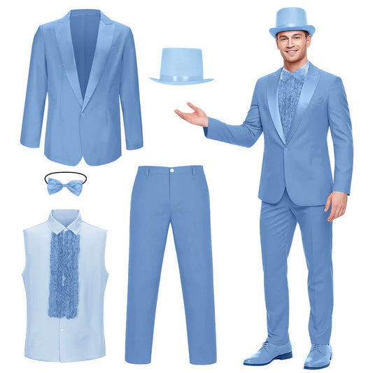Harry Dunne Dumb and Dumber Blue Suit Cosplay Costume for Men