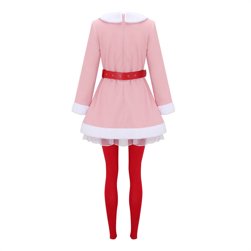 Jovie Elf Pink Dress Christmas Costume Cosplay Vikidoky