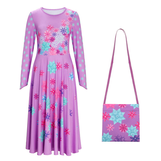 Encanto Isabela Madrigal Cosplay Costume with Bag Party Dress [Clearance Sale] Vikidoky