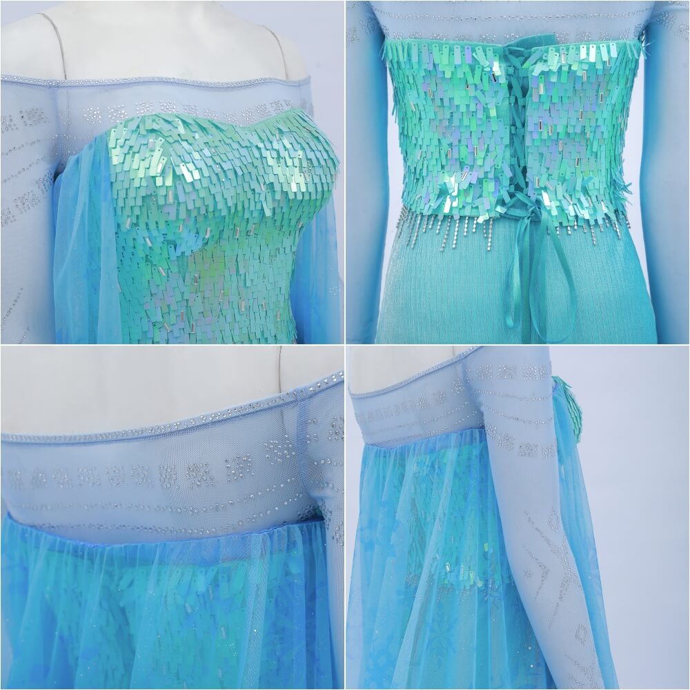 Frozen Elsa Snow Queen Dress Cosplay Costume
