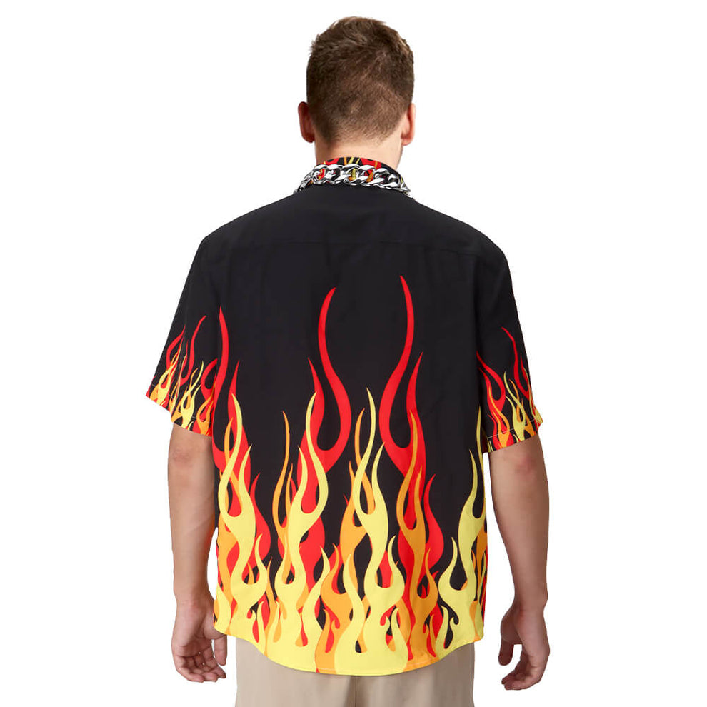 Vikidoky Guy Fieri Flame Button Down T-Shirt For Men – VikiDoky