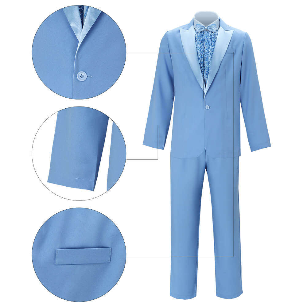 Harry Dunne Dumb and Dumber Blue Suit Cosplay Costume for Men