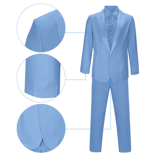 Harry Dunne Dumb and Dumber Blue Suit Cosplay Costume for Men