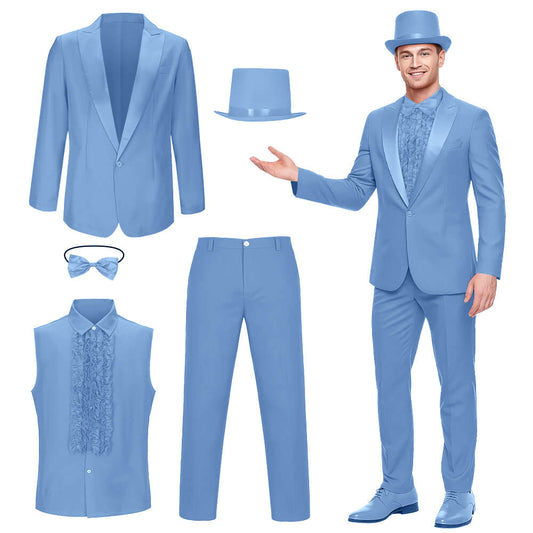 Harry Dunne Dumb and Dumber Blue Suit Cosplay Costume for Men