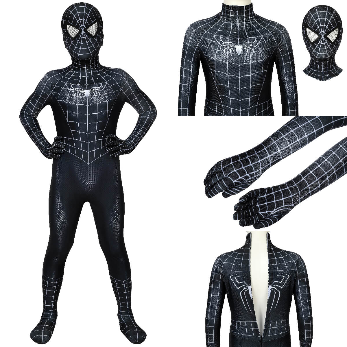 Spider-Man 3 Venom Eddie Brock Cosplay Costume For Kids Vikidoky