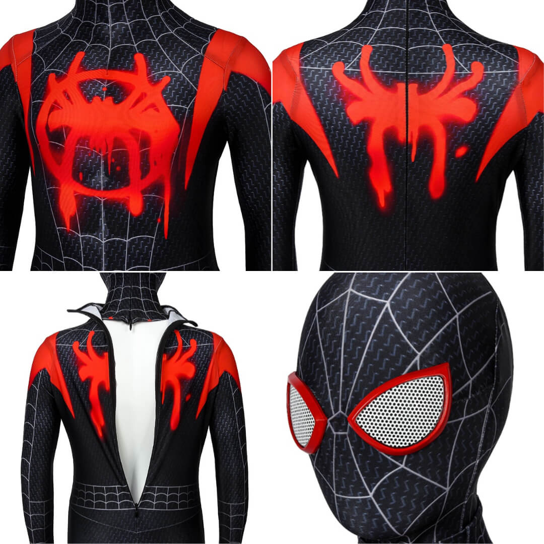 Spider-Man: Into the Spider-Verse Miles Morales Cosplay Costume for Kids Vikidoky