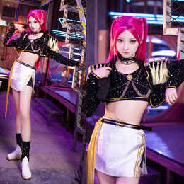 Kpop Demon Hunters Mira Cosplay Costume Golden Stage Outfits Vikidoky