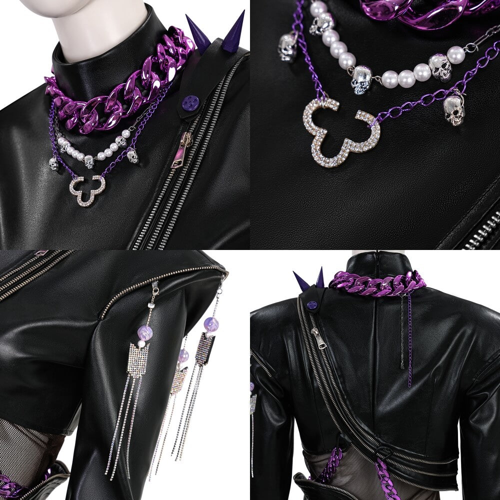 Kpop Demon Hunters Rumi Cosplay Costume Black Battle Suit