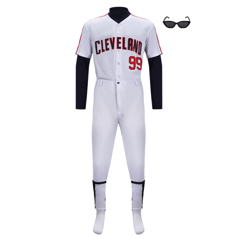 Major League Ricky Vaughn Baseball Uniform 99 Jersey Costume (Ready to Ship)