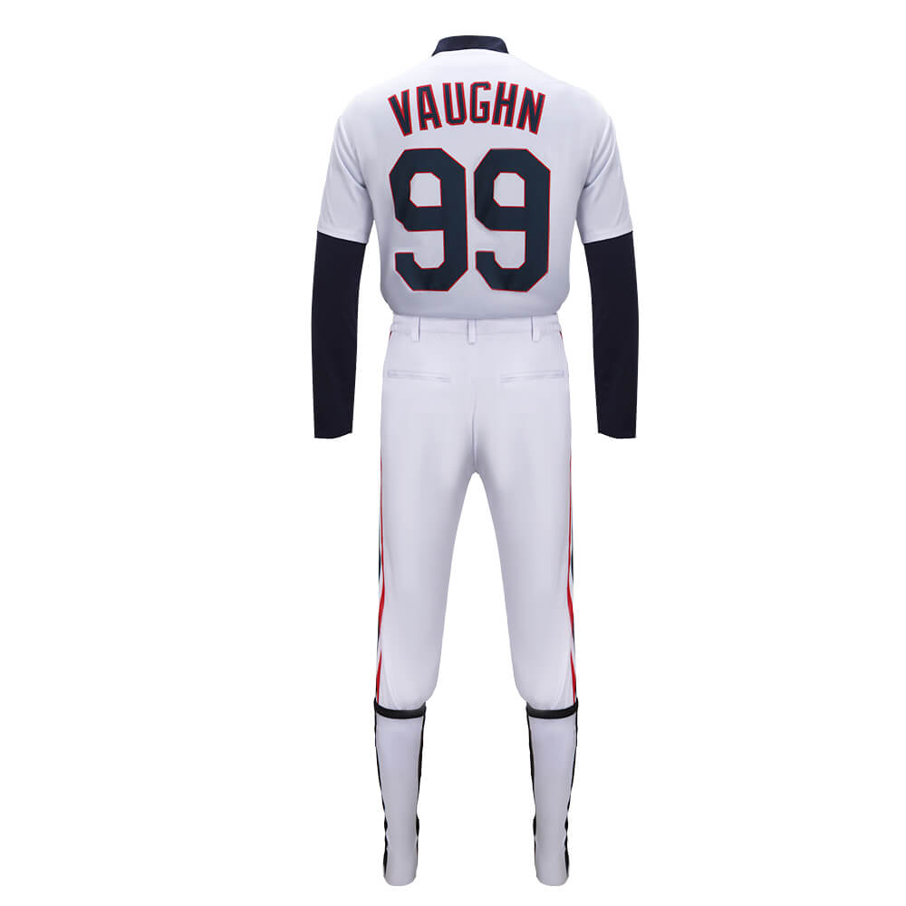 Major League Ricky Vaughn Baseball Uniform 99 Jersey Costume (Ready to Ship)