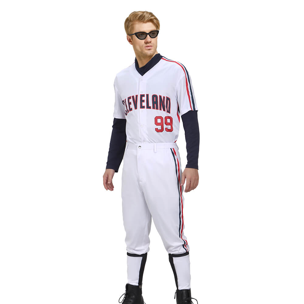 Major League Ricky Vaughn Baseball Uniform 99 Jersey Costume (Ready to Ship)